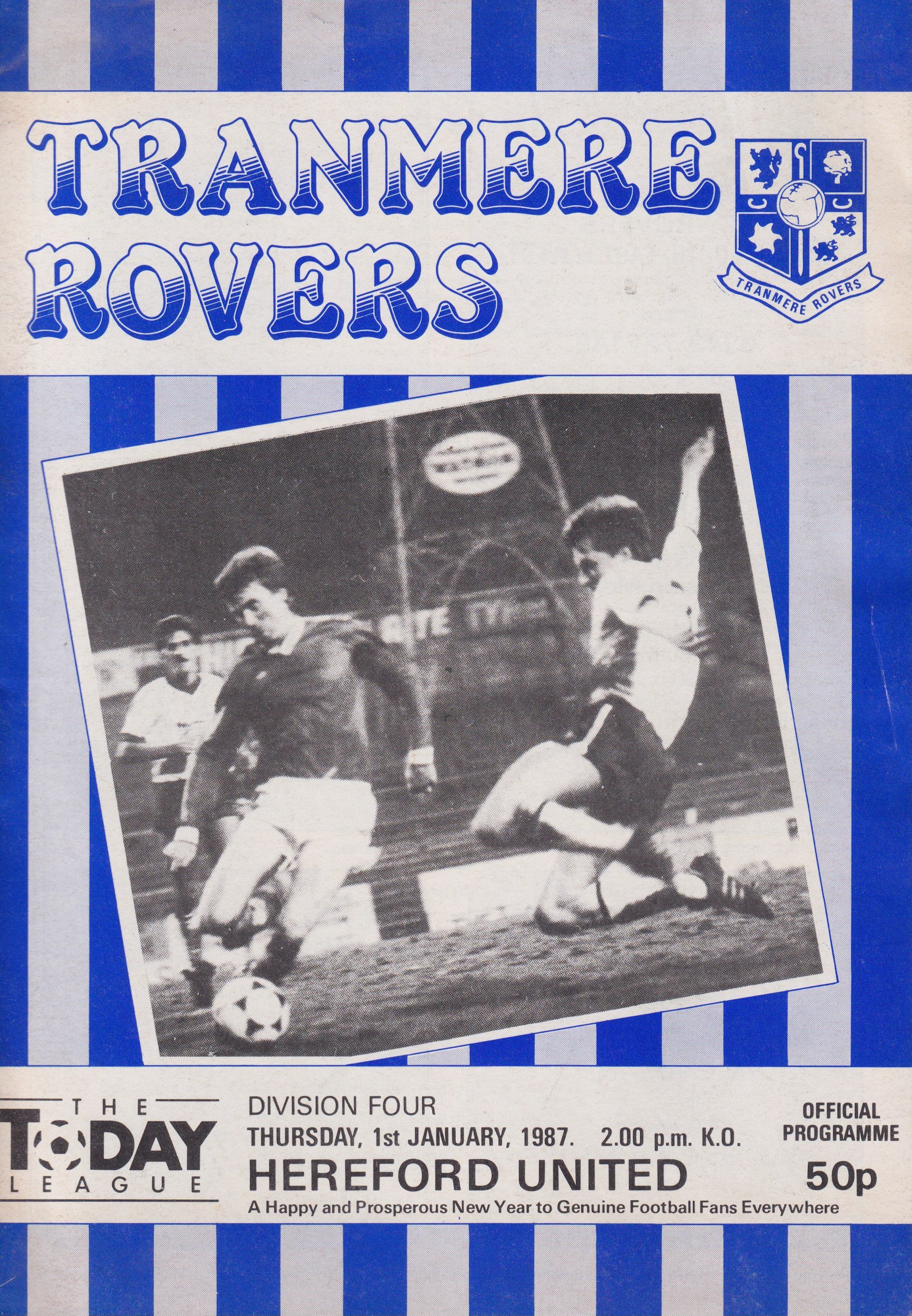 Tranmere Rovers v Hereford United match programme
